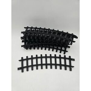 New Bright 1986 Vintage Curved Train Track‎ Lot of 9 Black Plastic G Scale